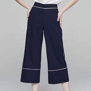 Oak + Fort Contrast Cropped Navy Pants 0